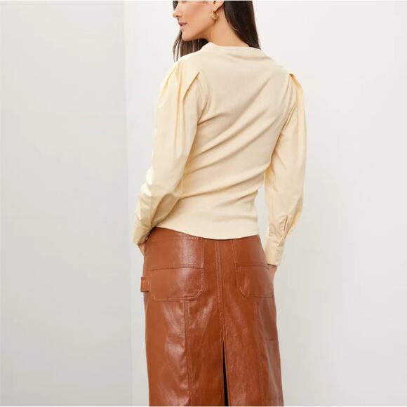 Area Stars Cream Cottage Top MEDIUM Ribbed CottonWestern Designer Weekend $125 - Picture 2 of 10